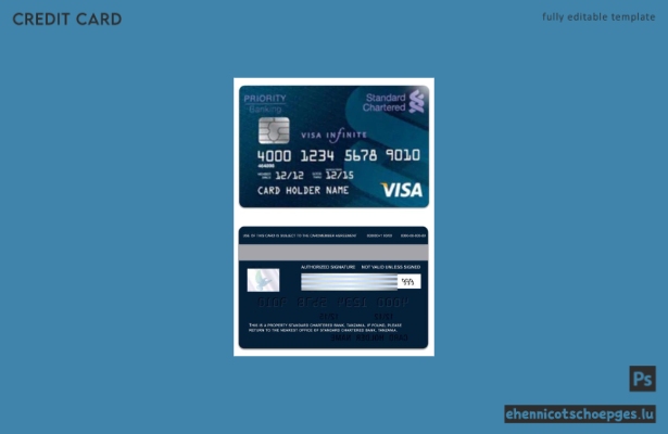 Beispielvorschau der Standard Chartered Bank Visa-Debitkarte aus Tansania